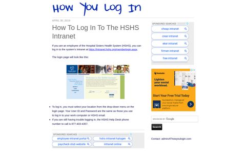 How To Log In To the HSHS Intranet