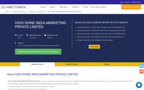HIGH SHINE INDIA MARKETING PRIVATE LIMITED ...