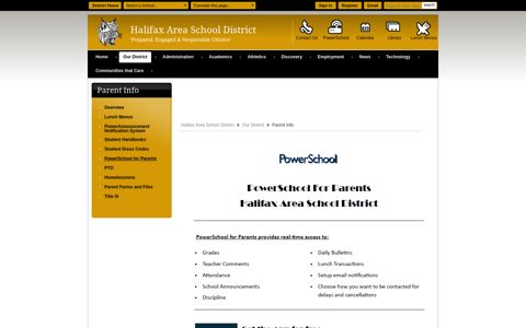 Parent Info / PowerSchool for Parents