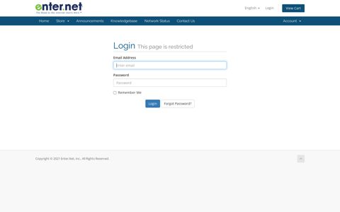 Login This page is restricted - Enter.Net, Inc.