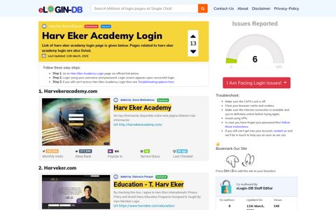 Harv Eker Academy Login - A database full of login pages ...