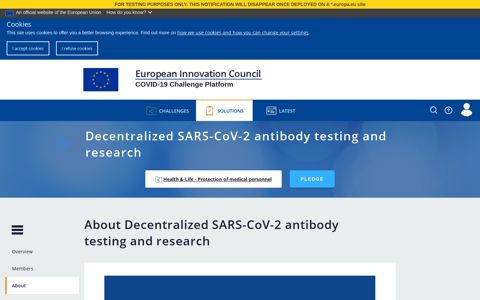 About Decentralized SARS-CoV-2 antibody testing and research