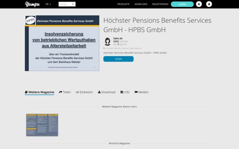 Höchster Pensions Benefits Services GmbH - HPBS GmbH