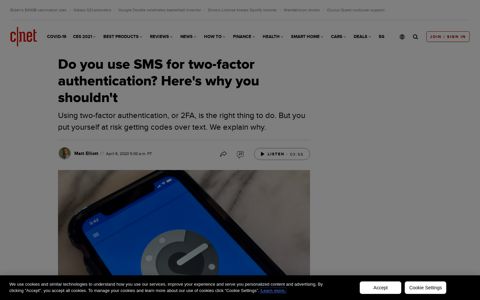 Do you use SMS for two-factor authentication? Don't. - CNET