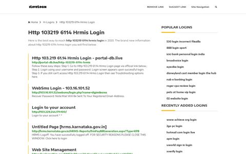 Http 103219 6114 Hrmis Login ❤️ One Click Access - iLoveLogin