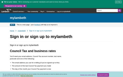 Sign in or sign up to mylambeth | Lambeth Council