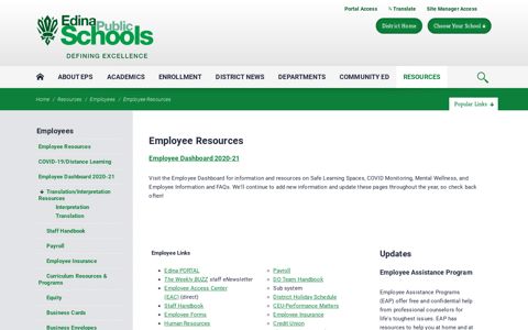Employees / Employee Resources - Edina Public Schools