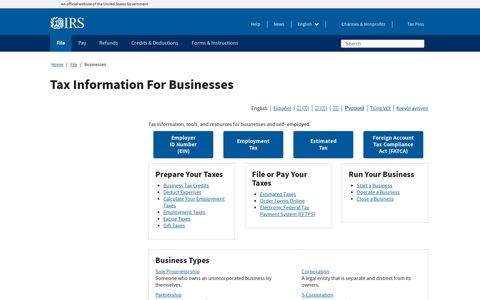 Businesses | Internal Revenue Service
