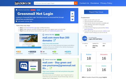 Greenmail Net Login - Logins-DB