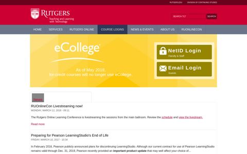 eCollege - Rutgers Teaching and Learning with Technology