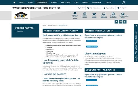 Parent Portal / Overview - Waco Independent School District