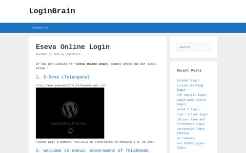 Eseva Online - E-Seva (Telangana) - LoginBrain