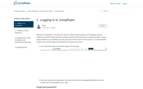 1. Logging in to JumpRope – JumpRope Support