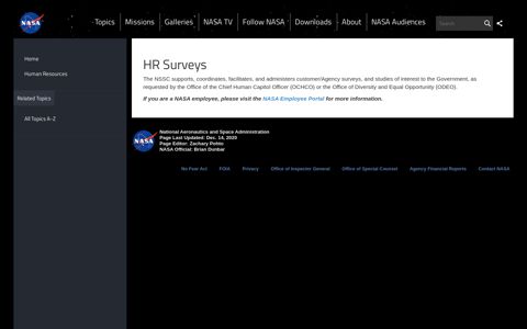 HR Surveys - NASA Shared Services