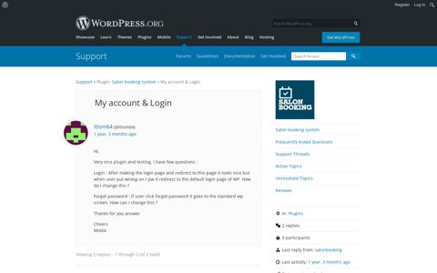 My account & Login | WordPress.org