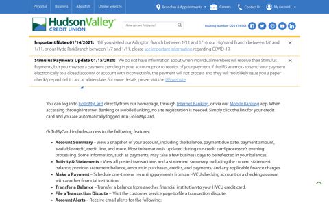 GoToMyCard Credit Card Account Access | Hudson Valley ...