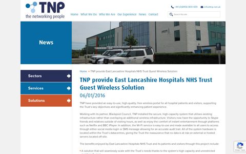 TNP provide East Lancashire Hospitals NHS Trust Guest ...