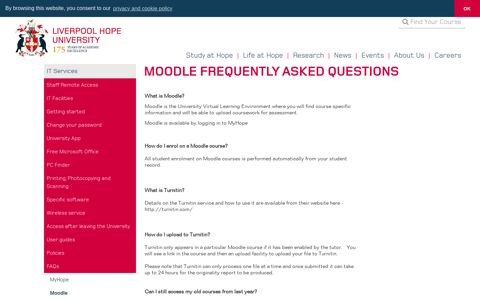 Moodle Frequently Asked Questions - Liverpool Hope University