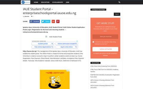 IAUE Student Portal - enterpriseschoolsportal.iauoe.edu.ng ...