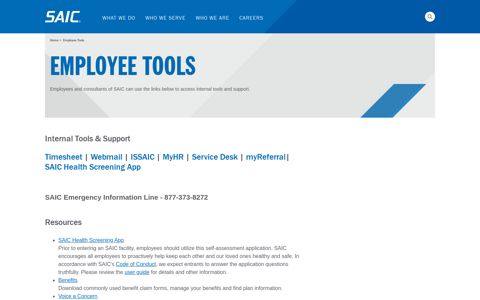 Employee Tools - SAIC