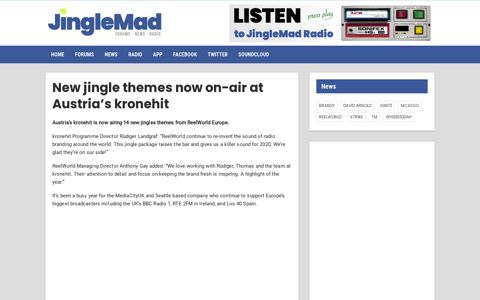 New jingle themes now on-air at Austria's kronehit – JingleMad