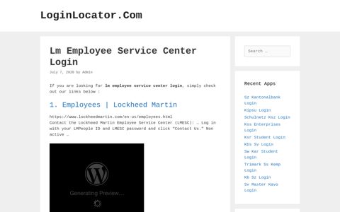 Lm Employee Service Center Login - LoginLocator.Com