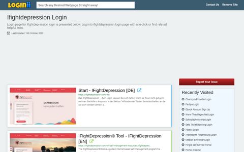 Ifightdepression Login | Accedi Ifightdepression - Loginii.com