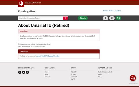 About Umail at IU (Retired)