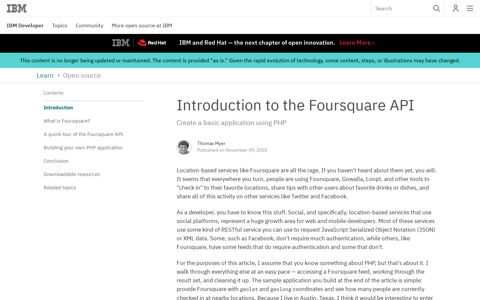Introduction to the Foursquare API - IBM