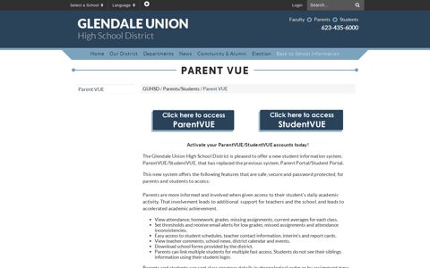 Parent VUE - GUHSD - Glendale Union High School District