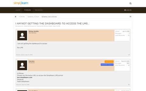 I am not getting the dashboard to access the LMS... | Simplilearn