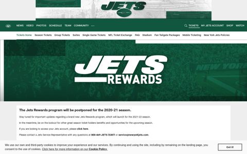 The Jets Rewards program will be postponed for the 2020-21 ...