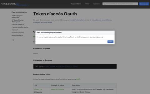 Oauth Access Token - Instagram Platform