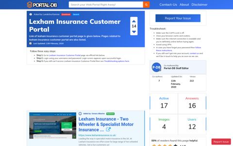 Lexham Insurance Customer Portal