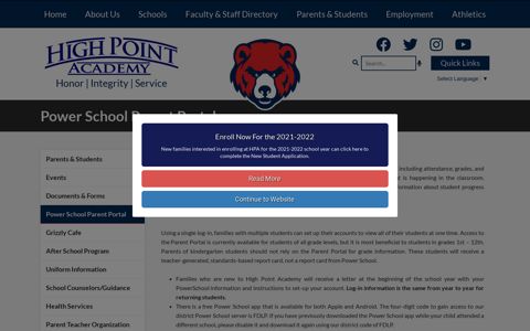 Power School Parent Portal - High Point Academy