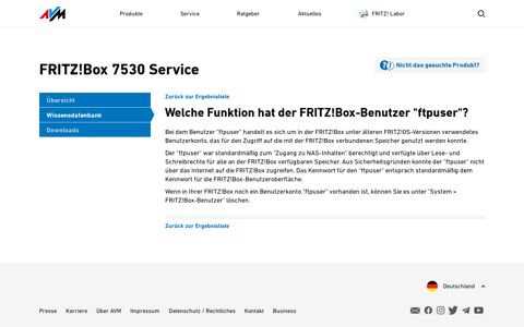 Welche Funktion hat der FRITZ!Box-Benutzer "ftpuser"? - AVM