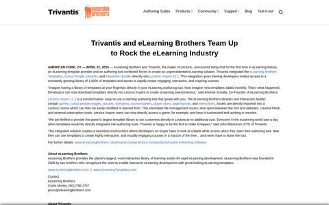 Trivantis and eLearning Brothers Team Up - Trivantis
