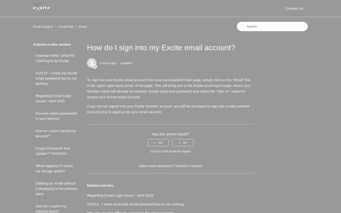 How do I sign into my Excite email account? – Excite Support