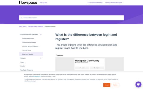 What is the difference between login and register? - Howspace