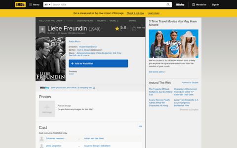 Liebe Freundin (1949) - IMDb