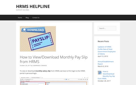 How to View/Download Monthly Pay Slip from HRMS – HRMS ...