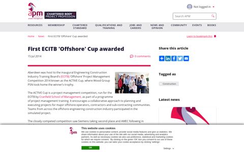 First ECITB 'Offshore' Cup awarded - APM