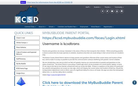 MyBusBuddie Parent Portal - The Kenton County School District