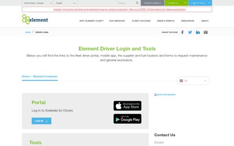 Driver Login - Element Fleet - Element Fleet Management