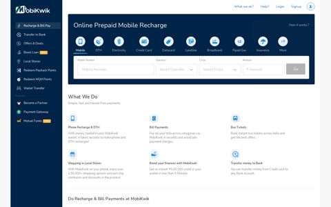 Online Prepaid Mobile Recharge - Mobikwik