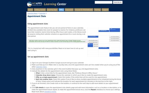 Appointment Slots - Google Apps Learning Center
