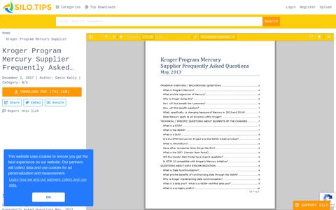 Kroger Program Mercury Supplier Frequently Asked Questions