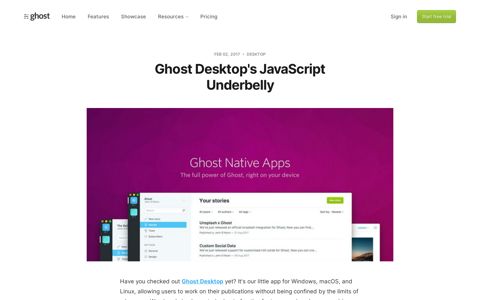 Ghost Desktop's JavaScript Underbelly - Ghost.org