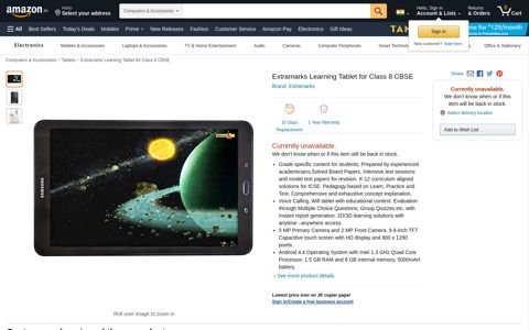 Buy Extramarks Learning Tablet for Class 8 CBSE Online at ...
