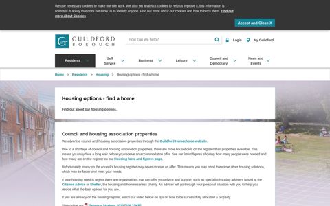 Housing options - find a home - Guildford Borough Council